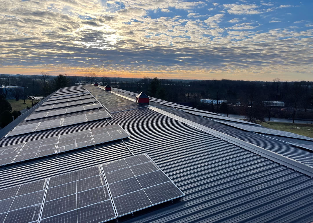 Solar panels on roof